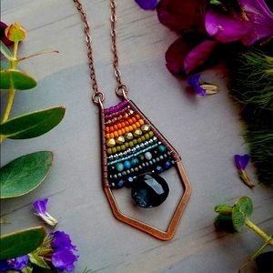 Geometric Montana Quartz Necklace in Antique Copper BNWOT ETSY